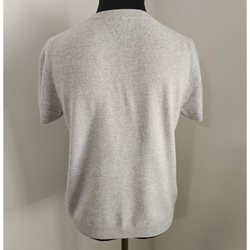 Quince Women's Light Gray 100% Mongolian Cashmere Tee Cozy Sweater Knit Top L - Picture 3 of 8